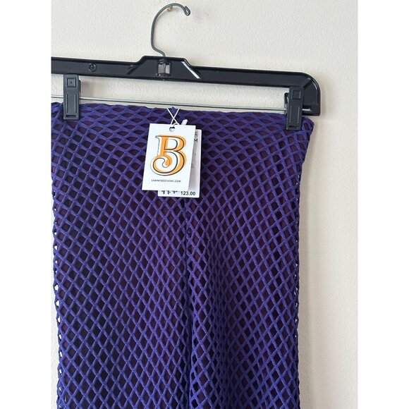 Sammy B Diamond Mesh Bootcut Pants Purple Flared Trashy Y2K NWT Lined Party XS - Picture 2 of 15